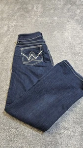 Womens Wrangler Jeans 13/14 x 32 Blue Denim Embroidered Carolina Booty 10MWZBR - Picture 1 of 10