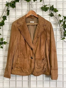 Vintage suede 00s blazer jacket cute folk style western y2k UK 12 - Picture 1 of 5