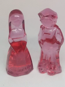 Mosser Glas Vi Hunter 1981 April JOSH & JENNY Puppe Cranberry Eiskristall - Bild 1 von 5