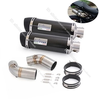 Silenciador de carbono de tubo de escape sistema de escape de enlace medio para Ducati Monster 696 796 795 1100 Foto 1 de 4
