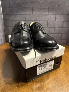 Belvedere Bay Bridge Lace Up Oxford Shoes Men Size 8D Black Leather - Picture 1 of 13