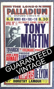 1950 GUARANTEED VINTAGE Tony Martin poster London Palladium + Reg Dixon - Foto 1 di 3