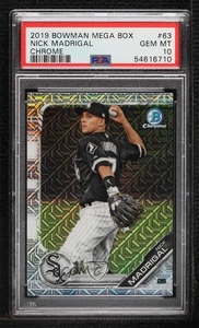 2019 Bowman Chrome Prospects Mega Box Mojo Refractor Nick Madrigal PSA 10 GEM MT - Picture 1 of 4