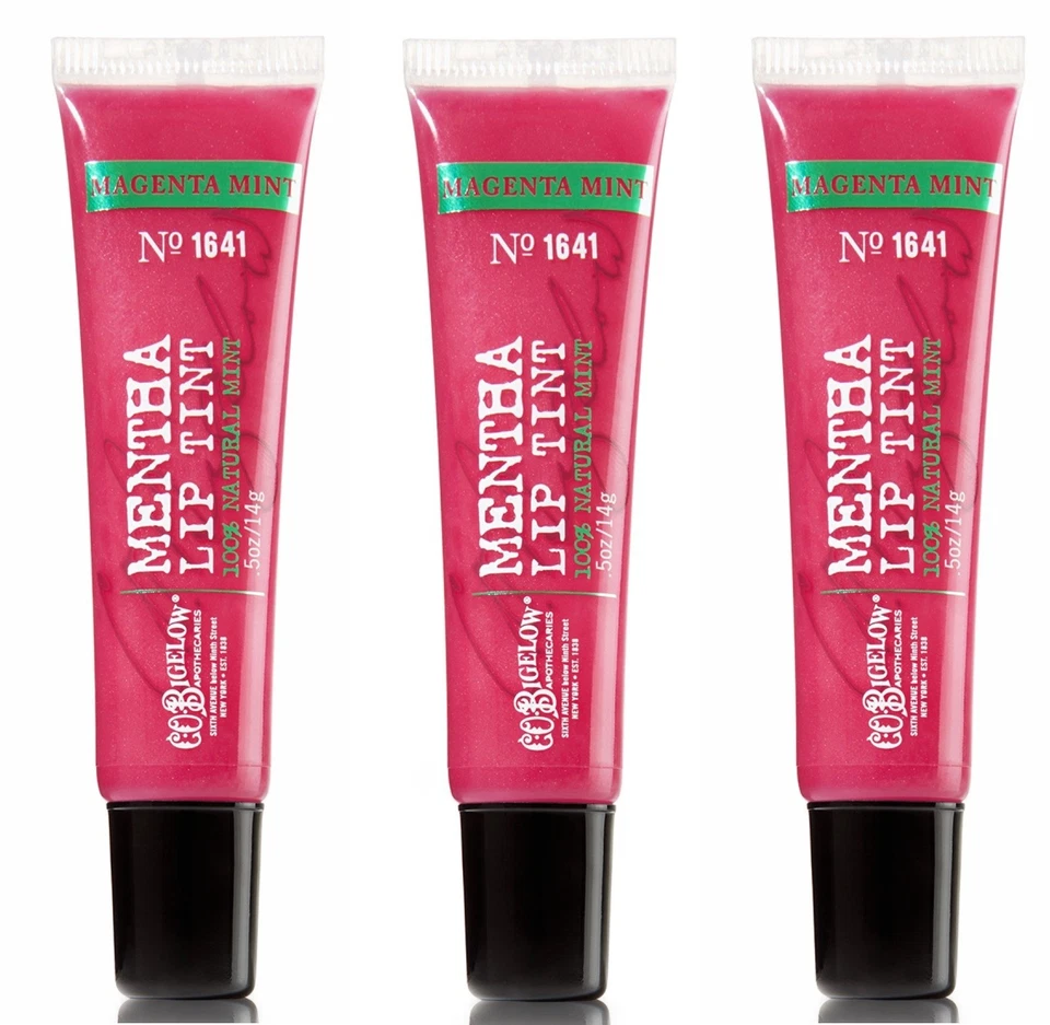 Bath & Body Works C.O. Paquete de 3 tintes labiales Bigelow Mentha magenta como nuevos #1641 Foto 1 de 1