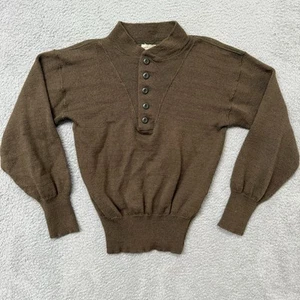 Suéter De Colección Militar Emisión Ejército de Estados Unidos Talla L 42-44 Olive Drab Henley Cuello Alto Acanalado - Imagen 1 de 15