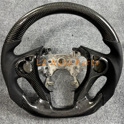 Volante de cuero de fibra de carbono negro personalizado para Honda Accord 2013-2017 Foto 1 de 4