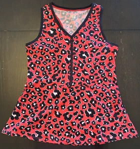 Tail S Sleeveless Top Athletic Pink Cheetah Print Golf Tennis Pickleball V Neck - Picture 1 of 7
