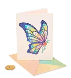 Papyrus Greeting Card Butterfly Blank Inside - Picture 1 of 4