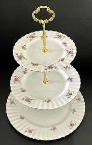 Royal Albert Rose Time 3-tiered Cake Stand, England, Ex Con - Picture 1 of 7