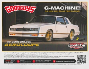 2024 GOODGUYS x GOOLSBY CUSTOM '87 Chevy Monte Carlo Aerocoupe SEMA Info Card - Bild 1 von 2