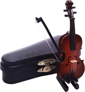 1:12 Mini Violin Miniature Musical Instruments Tiny Violin with Stand Bow Case M - Picture 1 of 12