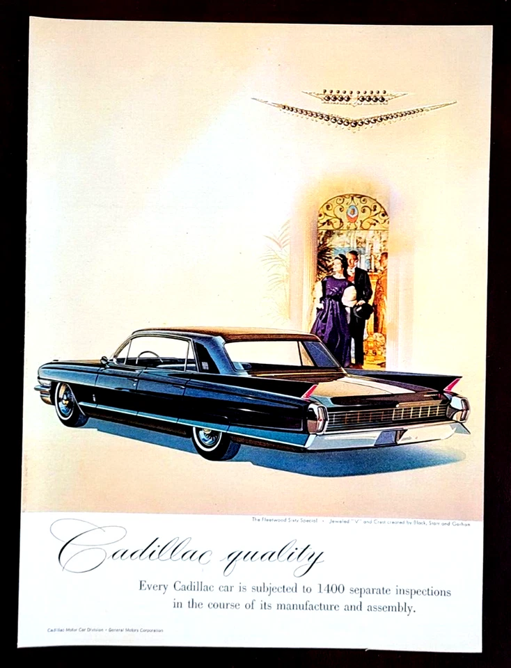 Cadillac Fleetwood Sixty Special Original 1962 Vintage Impressão Anúncio - Imagem 1 de 1