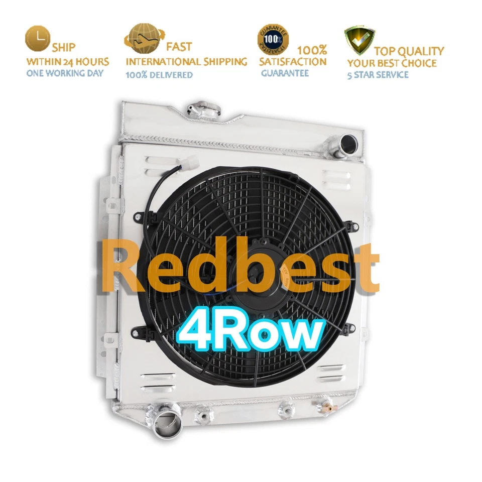 4Row Aluminum Radiator+Shroud Fan CC251 For 1961-1965 FORD Econoline V8 SWAP AT Foto 1 de 4