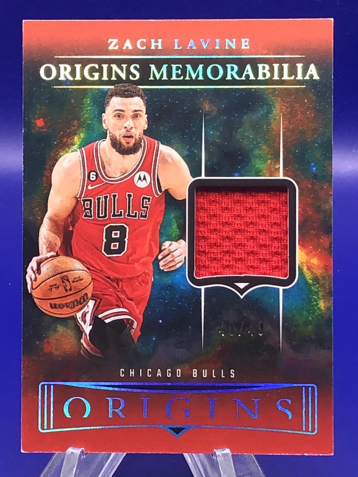 Zach Lavine 2023 Panini Origins Jersey Patch Color Match RED /49 Chicago Bulls - Image 1 of 3