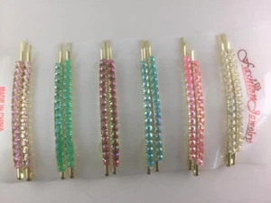 NUEVO par de pinzas para el cabello Kirby de cristal diamante agarre deslizante niña damas fiesta - Imagen 1 de 10