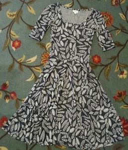 Abito donna LulaRoe Nicole piuma XXS maglia modal linea A svasato grigio bohemien - Foto 1 di 5