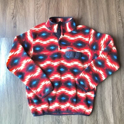 Pullover polar Patagonia para mujer pequeño rojo Synchilla Snap Wild Desert Azteca Foto 1 de 4