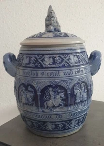 Bowle Bowlegefäß Steingut mit Deckel 30er Jahre - Bild 1 von 8