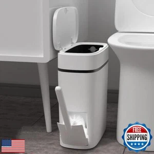 COMODID 3.7 Gallons/14 Liter Bathroom Trash Can Set, Bathroom Trash Can and T - Picture 1 of 5
