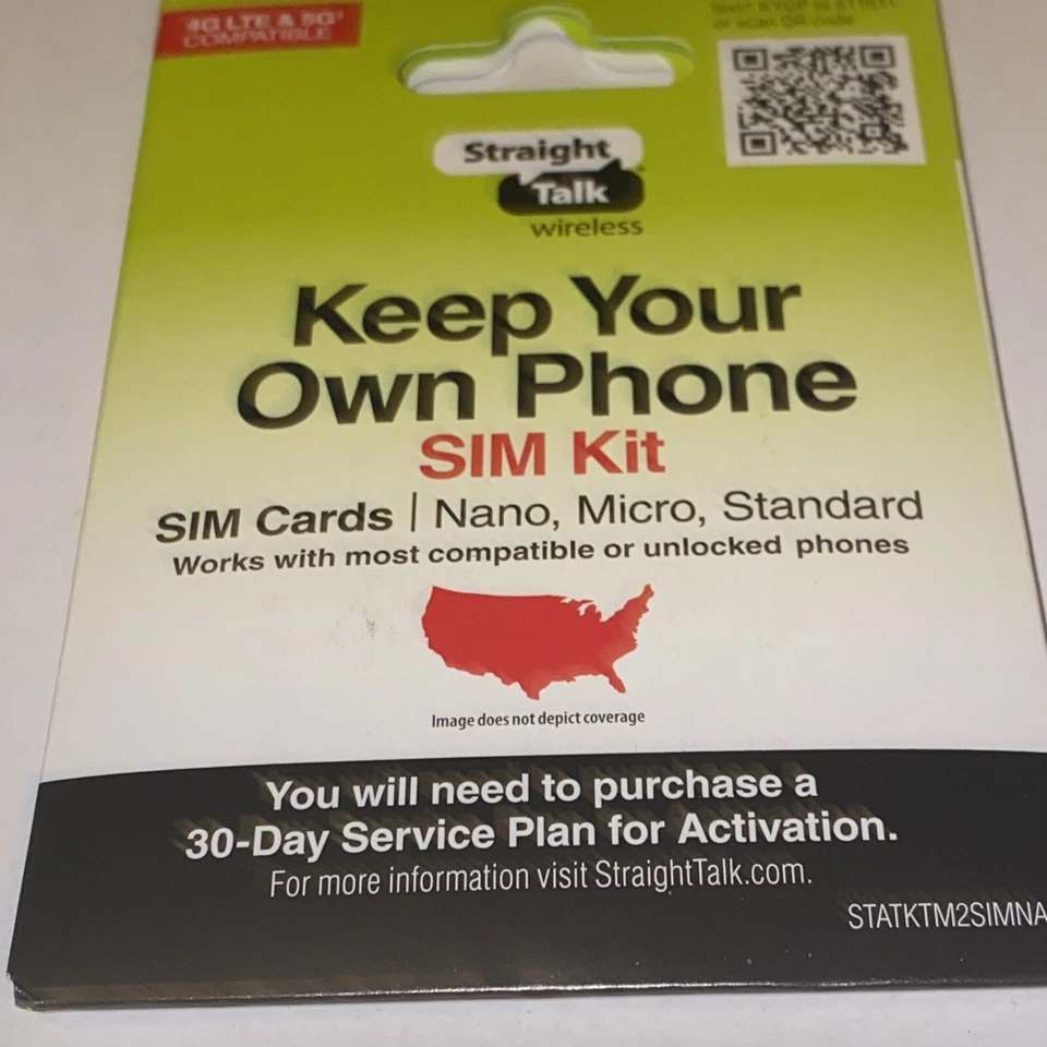 Straight Talk CDMA Activation Compatible SIM Card Nano Micro Free   Shipping - Image 1 of 3