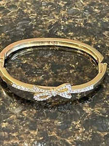 SWAROVSKI Armband Schwan signiert Gold mit klarem Kristall Schleife - Bild 1 von 4
