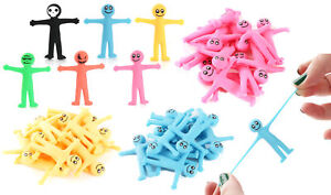 12 Stretchy Happy Face Men - Pinata Toy Loot/Party Bag Fillers Childrens/Kids