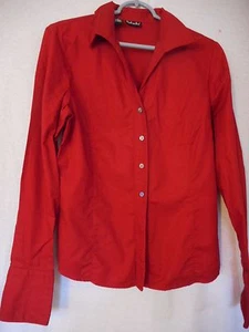 Rafaella Size 8 Burgundy Button Front shirt blouse long sleeve - Picture 1 of 4