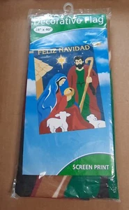 Bandera Decorativa Navidad Feliz Navidad 28" X 40" Serigrafía Vintage 2005 - Imagen 1 de 2