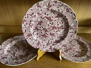 3 SPODE ARCHIVE COLLECTION “VALENCIA” luncheon plates red 9 1/4” - Picture 1 of 11