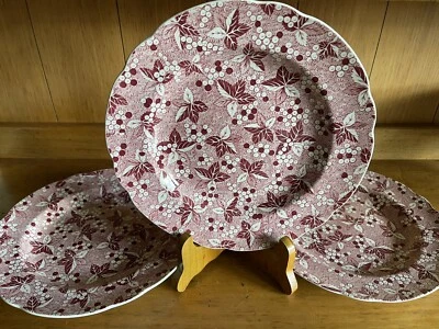 3 SPODE ARCHIVE COLLECTION “VALENCIA” luncheon plates red 9 1/4” - Image 1 of 4