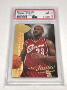 2008 UPPER DECK 20TH ANNIVERSARY PREVIEW UD-2 LEBRON JAMES GEM MINT PSA 10 POP 8 - Picture 1 of 4