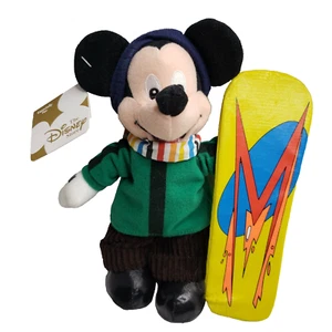 The Disney Store Snowboard Mickey Mouse Winter Mini Bean Bag 8" Plush Stuffed - Picture 1 of 4