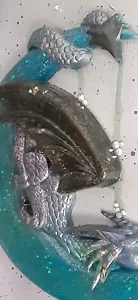 SOLO UNO! Resina/tela fatta a mano "DRAGO VIOLA DIAMANTE" arredamento casa - Foto 1 di 6