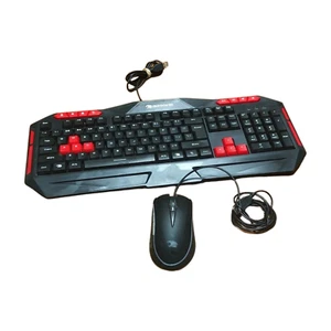 iBuyPower Black & Red Slip Resistant USB IBP-ARES E1 Gaming Keyboard With Mouse - Picture 1 of 5