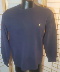 Polo Ralph Lauren Sleepwear Crewneck Mens XL Thermal Knit Long Sleeve Blue - Picture 1 of 5