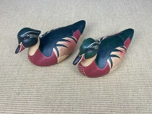 Vintage Hand Carved Hand Painted Wooden Mallard Duck Decorative Decoy 13" - Picture 1 of 10