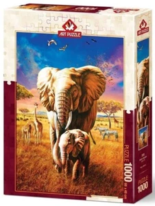 Art Puzzle Jigsaw Puzzle 1000 Pieces Mother Elephant - Imagen 1 de 2