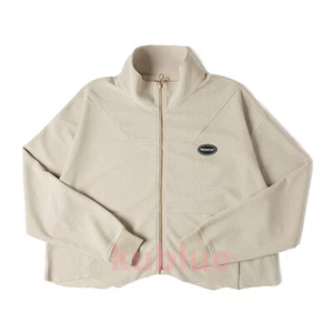 Women's Maden Waffle Hoodie Mock Neck Sweatshirt Zip-up Hoodie Casual Jacket - Picture 1 of 10