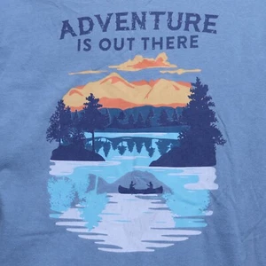 Great Smoky Mountains Adventure is Out There Canoe Print Blue Shirt Medium - Bild 1 von 5