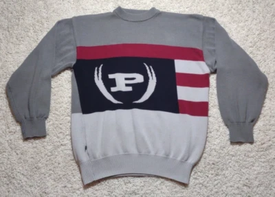 Suéter tejido Phat Farm para hombre talla 2XL gris suéter cuello redondo logotipo grande *manchado* Foto 1 de 4