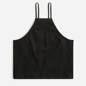Camiseta sin mangas J Crew para mujer vintage acanalada corta halter en color negro, talla mediana - Imagen 1 de 3