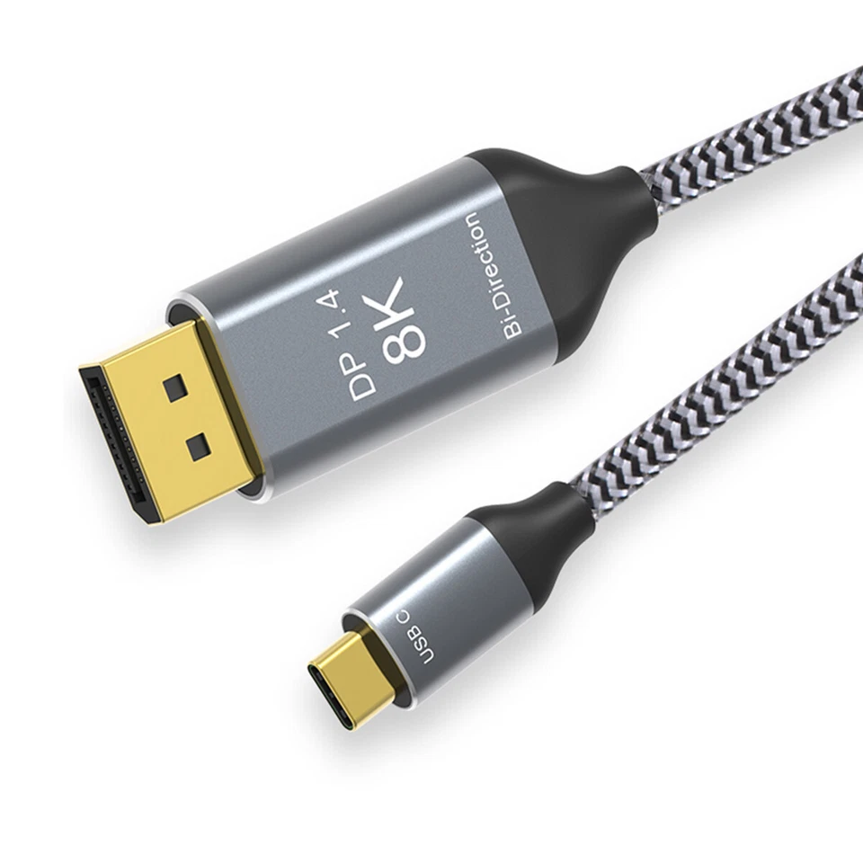 CY DP Source to USB 3.1 Type C USB-C Displays Male 8K HDTV Cable for Laptop 1.8m - Image 1 of 4