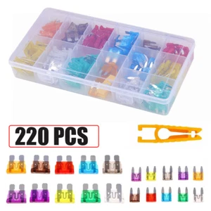 220Pcs/Set Mini Medium Blade Fuses Assortment Auto Car Truck Motorcycle Kit ATC - Picture 1 of 12