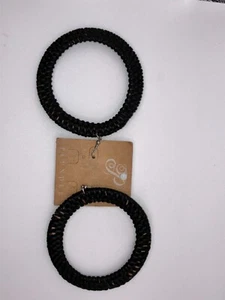 Nuovo con etichetta! Orecchini a cerchio nero grandi Plunder Distress 3 7/8"! - Foto 1 di 8