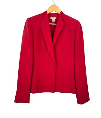Blazer rojo a medida clásico Georgiou de colección cóctel preppy años 90 chic talla 6 Foto 1 de 4