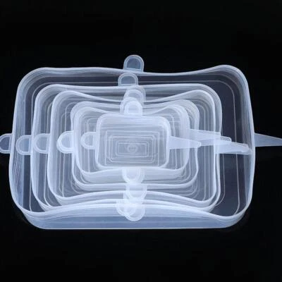 Tapas elásticas de silicona reutilizables - Fundas universales para alimentos para cuencos y sartenes Foto 1 de 4