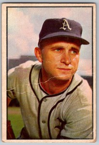 1953 Bowman Color Bobby Shantz Philadelphia Athletics #11 Crease