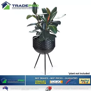 Plant Stand & Pot Luxe Bowl Black Metal Flower Planter Garden Rack Shelving Legs - Picture 1 of 4