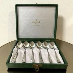 Christofle ACIER Stainless Steel Spoon 6pcs Set with storage box New - Picture 1 of 11