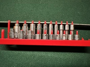 Mac Tools 1/4” Dr 6 Pt  20 Pc Deep shallow Socket Set W/Mac Tray Made In The USA - Bild 1 von 11